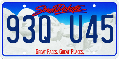 SD license plate 93QU45