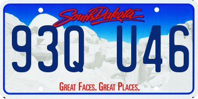 SD license plate 93QU46