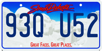 SD license plate 93QU52