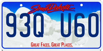 SD license plate 93QU60