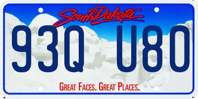 SD license plate 93QU80