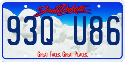 SD license plate 93QU86