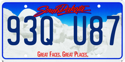 SD license plate 93QU87