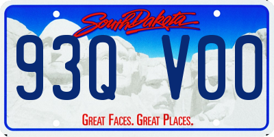 SD license plate 93QV00
