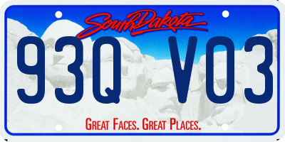 SD license plate 93QV03