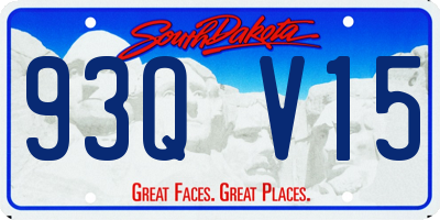SD license plate 93QV15