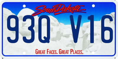 SD license plate 93QV16