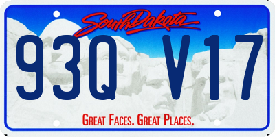 SD license plate 93QV17