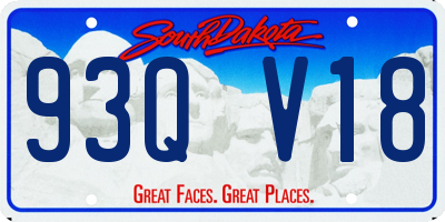 SD license plate 93QV18