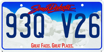 SD license plate 93QV26
