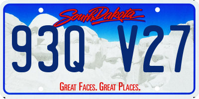 SD license plate 93QV27
