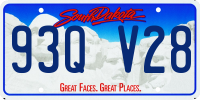 SD license plate 93QV28