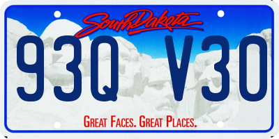SD license plate 93QV30