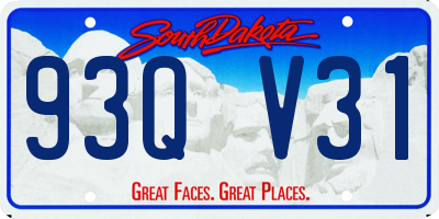 SD license plate 93QV31