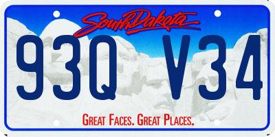 SD license plate 93QV34