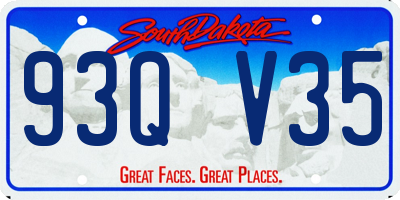 SD license plate 93QV35