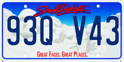 SD license plate 93QV43