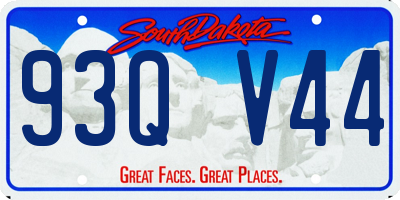 SD license plate 93QV44