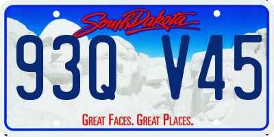 SD license plate 93QV45