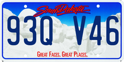 SD license plate 93QV46