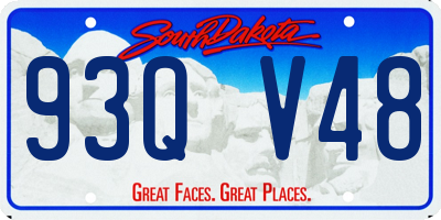 SD license plate 93QV48