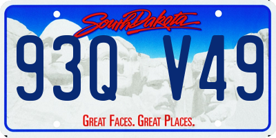 SD license plate 93QV49