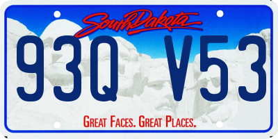 SD license plate 93QV53