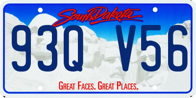 SD license plate 93QV56