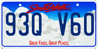 SD license plate 93QV60
