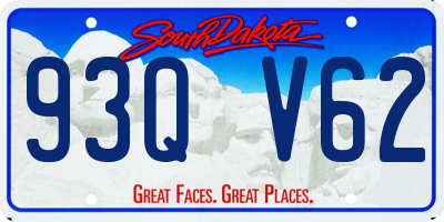 SD license plate 93QV62