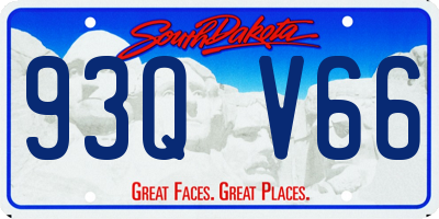 SD license plate 93QV66