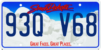 SD license plate 93QV68