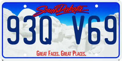 SD license plate 93QV69