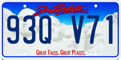 SD license plate 93QV71