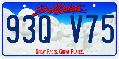 SD license plate 93QV75