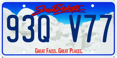 SD license plate 93QV77