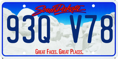 SD license plate 93QV78