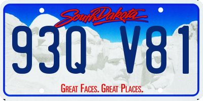 SD license plate 93QV81