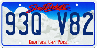 SD license plate 93QV82