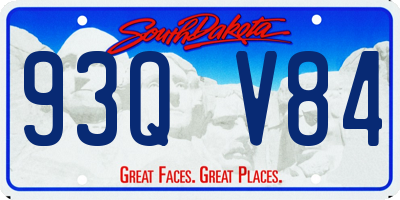 SD license plate 93QV84