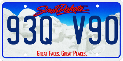 SD license plate 93QV90