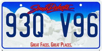 SD license plate 93QV96