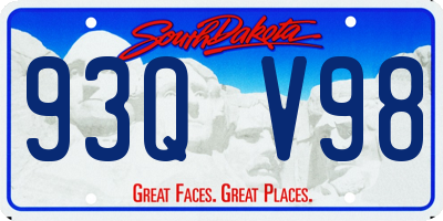 SD license plate 93QV98