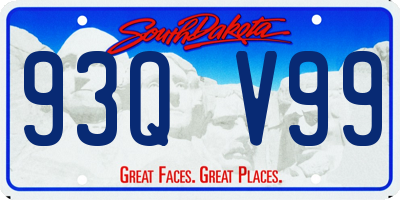 SD license plate 93QV99