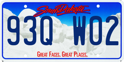 SD license plate 93QW02
