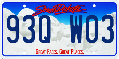 SD license plate 93QW03