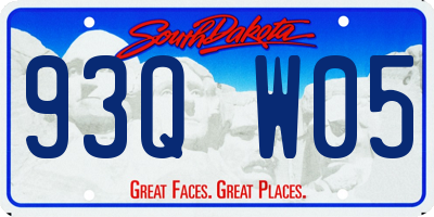 SD license plate 93QW05