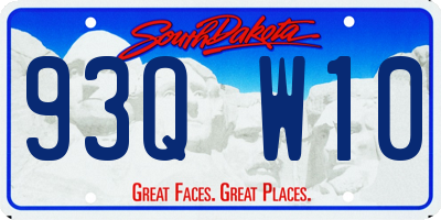 SD license plate 93QW10