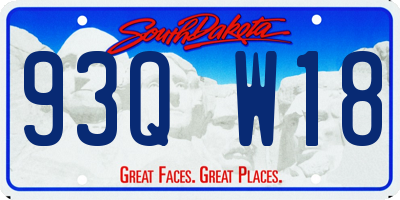 SD license plate 93QW18