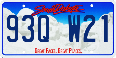 SD license plate 93QW21